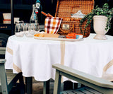 Round Tablecloth 63 inch - Striped Cotton Tablecloth