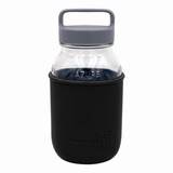 Mason Jar Lifestyle 32oz Quart Glass Water Bottle with Silicone Sleeve & Carry Handle