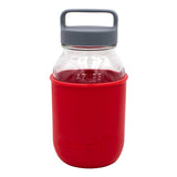 Mason Jar Lifestyle 32oz Quart Glass Water Bottle with Silicone Sleeve & Carry Handle