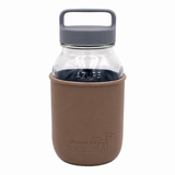 Mason Jar Lifestyle 32oz Quart Glass Water Bottle with Silicone Sleeve & Carry Handle