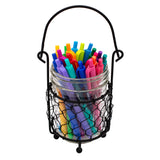 Single Pint Jar Caddy with Chicken Wire for Hanging or Carrying One Mason Jar
