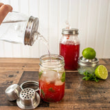 Mason Shaker Cocktail Shaker Lid with Stainless Steel Band