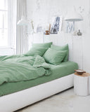 Matcha green linen duvet cover set (3 pcs)