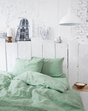Matcha green linen duvet cover set (3 pcs)