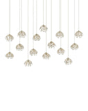 Crystal Bud 15-Light Linear Multi-Drop Pendant