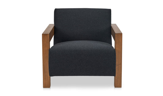 Garnet Lounge Chair Charcoal Wool Blend