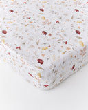 Meadow print linen fitted sheet