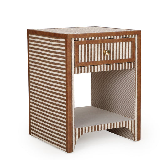 Kora 18" Cotton Jute 1-Drawer Contract-Grade Nightstand
