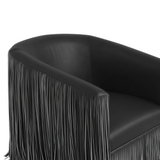 Shag Me Performance Vegan Leather Swivel Accent Chair