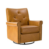 Smelda Genuine Leather Swivel Rocker Chair