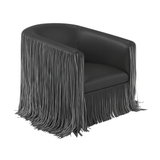 Shag Me Performance Vegan Leather Swivel Accent Chair