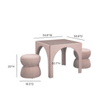 Tomlin Performance Chenille Game Table and Two Ottomans Set