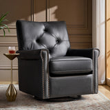Smelda Genuine Leather Swivel Rocker Chair