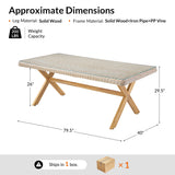 Abrienda rectangular wicker dining table