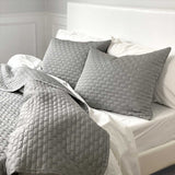 Melange Bamboo Cotton Quilted Coverlet - Silver