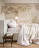 Memory garden print linen fitted sheet