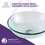Etude Series 17 in. Bathroom Vessel Sink with Scratch-Tough and Stain-Resistant Non-Porous Surface in Clear Glass