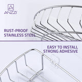 3-Piece Corner Shower Caddy Shelf Set with 8 Adhesive in Chrome