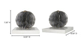 Iron Orb White Marble