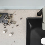 Solstice Square Glass Vessel Bathroom Sink with Matte Black Finish