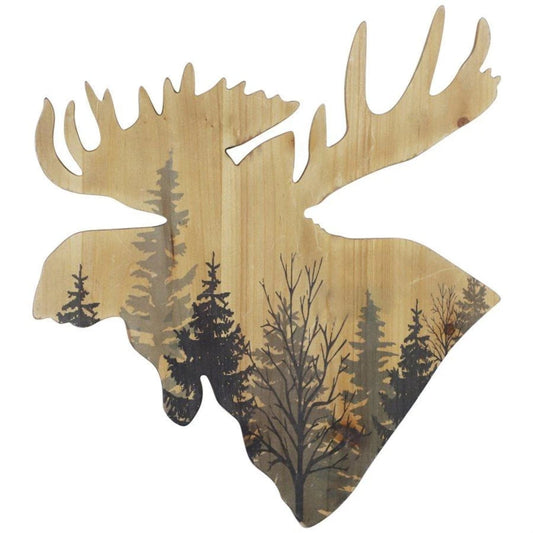 Moose Head Forest Cut Out Rustic Wall Art, 4 MOQ