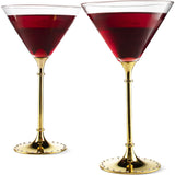 Gold Cocktail, Martini & Champagne Glasses Rhinestone DIAMOND