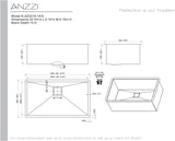 ANZZI 32 in. Undermount Kitchen Sink, Handcrafted Stainless Steel (16/18 Gauge), Single or Double Bowl, Various Series