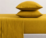 Mustard Linen Sheet Set