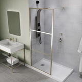Himmel Series 34 in. x 78 in. Fixed Frameless Shower Door with Tsunami Guard Tempered Clear Glass