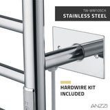 ANZZI Elgon Series 14-Bar Wall Mounted Towel Warmer (20.86" W x 48.62" H), Dual Installation (Hardwire/Plug-In), Quick Warm Time, Rhino Alloy Certified