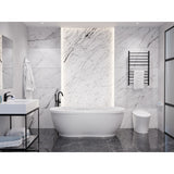 Janna 6 ft. Acrylic Whirlpool and Air 53 Gallon Capacity Freestanding Bathtub with Center Drain in White