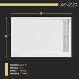 Stellar Series 76 in. x 45-48 in. Sliding Frameless Shower Door with Alcove Shower Base - Multiple Finishes