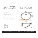 Lanmia Series 19.5 in. Ceramic Undermount Sink Basin in White