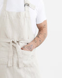 Men's linen apron in Natural flax