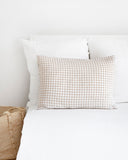 Natural gingham linen pillowcase