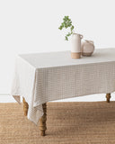 Natural Gingham Linen tablecloth