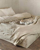 Natural linen flat sheet
