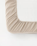 Natural linen fitted sheet