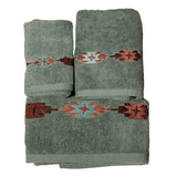 Socorro Embroidered 3PC Towel Set, Turquoise, 2 MOQ