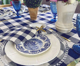 Navy Blue and Cream Buffalo Checkered Napkins