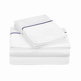 400TC Single Embroidery Cotton Sateen Solid Bedding Bundle