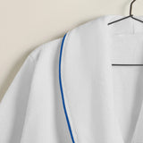 Shawl Collar Cotton Bath Robe with Border Embroidery