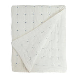 Plus-Stitch Linen Bed Coverlet