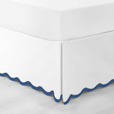 400TC Applique Scalloped Cotton Scallop Embroidery Tailored Bed Skirt