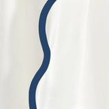 400TC Applique Scalloped Embroidery Cotton Curtain (Set Of 2)