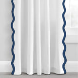 400TC Applique Scalloped Embroidery Cotton Curtain (Set Of 2)