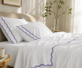 Scalloped Edge Bedding - Navy