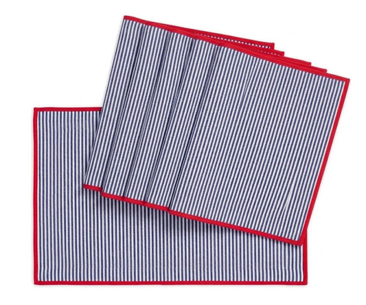 Navy Blue and White Striped Placemats