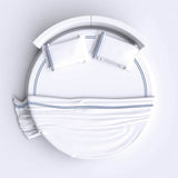 400TC Double Embroidery Sateen Solid Cotton Round Sheet Set