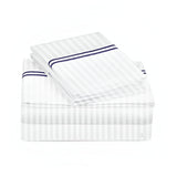 400TC Double Embroidery Sateen Stripe Cotton Sheet Set